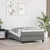 Image de vidaXL Sommier à lattes de lit avec matelas Gris foncé 100x200cm Tissu
