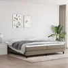 Image de vidaXL Sommier à lattes de lit avec matelas Taupe 200x200 cm Tissu