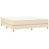 Image de vidaXL Sommier à Lattes de Lit avec Matelas, Lit Rembourré, Lit Double, Lit Adulte de Chambre à Coucher Intérieur, Moderne, Crème 180x200 cm Tissu