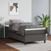 Image de vidaXL Sommier à lattes de lit avec matelas Gris 80x200 cm Similicuir