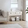 Image de vidaXL Table console Blanc 114x40x75 cm Bois massif de pin
