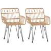 Image de vidaXL Chaises de Jardin 2 pcs et accoudoir 56x64x80 cm Résine tressée, Chaise à dîner, siège de Salle à Manger, Chaise de Patio