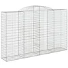 Image de vidaXL Paniers à gabions arqués 17 pcs 300x50x180/200 cm Fer galvanisé, Gabion, Cage de Gabion, Panier de Mur de Gabion, Mur de Gabion