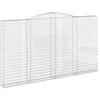 Image de vidaXL 10x Paniers à Gabions Arqués Cages à Gabions Arquées Murs de Gabion Barrières de Jardin Terrasse Extérieur 400x30x220/240 cm Fer Galvanisé