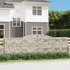 Image de vidaXL Paniers à gabions arqués 2 pcs 400x50x120/140 cm Fer galvanisé