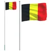 Image de vidaXL Drapeau de la Belgique et mât 6,23 m Aluminium, Drapeau National, mât de Drapeau, mât de Drapeau de Jardin, Drapeau, mât de Drapeau de Festival