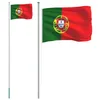 Image de vidaXL Drapeau du Portugal et mât 6,23 m Aluminium, Drapeau National, mât de Drapeau, mât de Drapeau de Jardin, Drapeau, mât de Drapeau de Festival