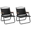 Image de vidaXL Chaises de Camping 2 pcs Noir 54x43x59 cm Tissu Oxford, Chaise de Plage, Chaise de Camping Pliable, Chaise de Camping légère