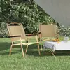 Image de vidaXL Chaises de camping lot de 2 Beige 54x55x78 cm Tissu Oxford