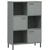 Image de vidaXL Bibliothèque avec Pieds en métal Gris 90x35x128,5 cm Bois Oslo, étagère à Livres, casier à Livres, étagère en Bois, Rangement de Livres