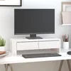 Image de Support de moniteur Blanc 50x27x15 cm Bois de pin solide