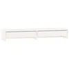 Image de vidaXL Support de Moniteur Rehausseur d'Ecran Support pour Ordinateur Portable Bureau Maison Intérieur Blanc 100x27x15 cm Bois de Pin Solide