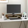 Image de vidaXL Support de moniteur Marron miel 60x27x14 cm Bois de pin solide