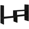 Image de vidaXL Support pour moniteur Noir (39-72) x17x43 cm Bois de pin solide, support d'ordinateur, support de clavier, support de moniteur d'ordinateur de bureau