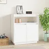 Image de Buffet Blanc 70x34x80 cm Bois massif de pin