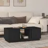 Image de vidaXL Table basse Noir 110x50x40 cm Bois massif de pin