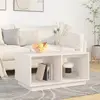 Image de vidaXL Table basse Blanc 80x50x40 cm Bois massif de pin