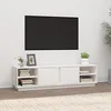 Image de Meuble TV Blanc 156x40x40 cm Bois de pin massif