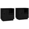 Image de Tables de chevet 2 pcs Noir 50x34x50 cm Bois de pin massif