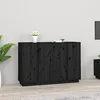 Image de Credenza Nera 120x35x80 cm in Legno Massello di Pino