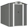 Image de vidaXL Abri de Jardin Cabane Maison de Stockage Remise d'Extérieur Hangar de Stockage d'Outils Gris Clair 192x274x223 cm Acier Galvanisé