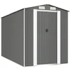 Image de vidaXL Abri de Jardin Cabane Maison de Stockage Remise d'Extérieur Hangar de Stockage d'Outils Gris Clair 192x357x223 cm Acier Galvanisé