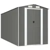 Image de vidaXL Abri de Jardin Cabane Maison de Stockage Remise d'Extérieur Hangar de Stockage d'Outils Gris Clair 192x440x223 cm Acier Galvanisé