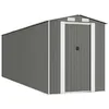 Image de vidaXL Abri de Jardin Cabane Maison de Stockage Remise d'Extérieur Hangar de Stockage d'Outils Gris Clair 192x606x223 cm Acier Galvanisé