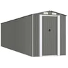 Image de vidaXL Abri de Jardin Cabane Maison de Stockage Remise d'Extérieur Hangar de Stockage d'Outils Gris Clair 192x772x223 cm Acier Galvanisé