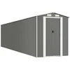Image de vidaXL Abri de Jardin Cabane Maison de Stockage Remise d'Extérieur Hangar de Stockage d'Outils Gris Clair 192x855x223 cm Acier Galvanisé