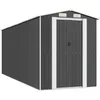 Image de vidaXL Abri de Jardin Cabane Maison de Stockage Remise d'Extérieur Hangar de Stockage d'Outils Anthracite 192x523x223 cm Acier Galvanisé