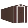 Image de vidaXL Abri de Jardin Cabane Maison de Stockage Remise d'Extérieur Hangar de Stockage d'Outils Marron Foncé 192x772x223 cm Acier Galvanisé