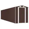 Image de vidaXL Abri de Jardin Marron foncé 192x855x223 cm Métal galvanisé