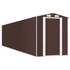 Image de vidaXL Abri de Jardin Marron foncé 192x938x223 cm Métal galvanisé