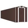 Image de vidaXL Abri de Jardin Cabane Maison de Stockage Remise d'Extérieur Hangar de Stockage d'Outils Marron Foncé 192x1021x223 cm Acier Galvanisé