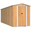 Image de vidaXL Abri de Jardin Marron Clair 192x523x223 cm Métal galvanisé