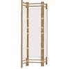Image de vidaXL Cloison de Séparation Pliante 3 Panneaux, Séparateur de Pièce, Paravent de Salon Balcon Jardin Intérieur, 120 cm Bambou et Toile Blanc Crème