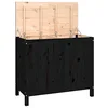 Image de Boîte à linge Noir 88,5x44x76 cm Bois massif de pin