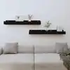 Image de vidaXL Étagères murales 2 pcs Noir 80x12x9 cm Bois de pin massif