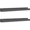 Image de Étagères murales 2 pcs Gris 110x12x9 cm Bois de pin massif
