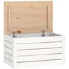 Image de vidaXL Boîte de Rangement Banc de Rangement Coffre de Rangement Boîte à Outils Organisateur Maison Blanc 59,5x36,5x33 cm Bois Massif de Pin
