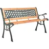 Image de vidaXL Banc de jardin 116 cm Fonte et bois massif de sapin