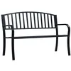 Image de vidaXL Banc de Jardin Noir 120 cm Acier, Meuble de Jardin, Meuble d'extérieur, Banc extérieur, siège de Jardin, Meuble de Patio, Banc de Parc