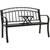 Image de vidaXL Banc de jardin avec table Noir 120 cm Acier