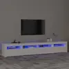 Image de vidaXL Meuble TV avec lumières LED Blanc 240x35x40 cm