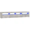 Image de vidaXL Meuble TV avec Lumières LED Centre de Divertissement Rangement Meuble Média Meuble de Salon Salle de Séjour Maison Gris Béton