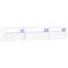 Image de vidaXL Meuble TV avec Lumières LED Centre de Divertissement Rangement Meuble Média Meuble de Salon Salle de Séjour Maison Intérieur Blanc