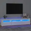Image de vidaXL Meuble TV avec lumières LED Blanc 195x35x40 cm