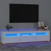 Image de vidaXL Meuble TV avec lumières LED Blanc 180x35x40 cm