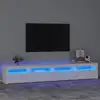 Image de vidaXL Meuble TV avec lumières LED Blanc 240x35x40 cm